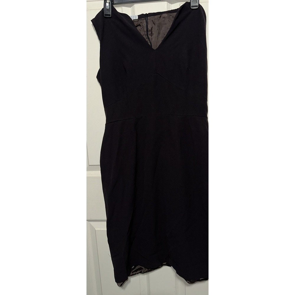 Barneys New York Dress Black Sleeveless Wool Blend Sheath Italy Womens Size 10